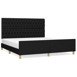 vidaXL Bed Frame without Mattress Black 180x200 cm Fabric