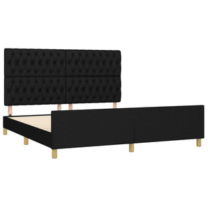 vidaXL Bed Frame without Mattress Black 180x200 cm Fabric