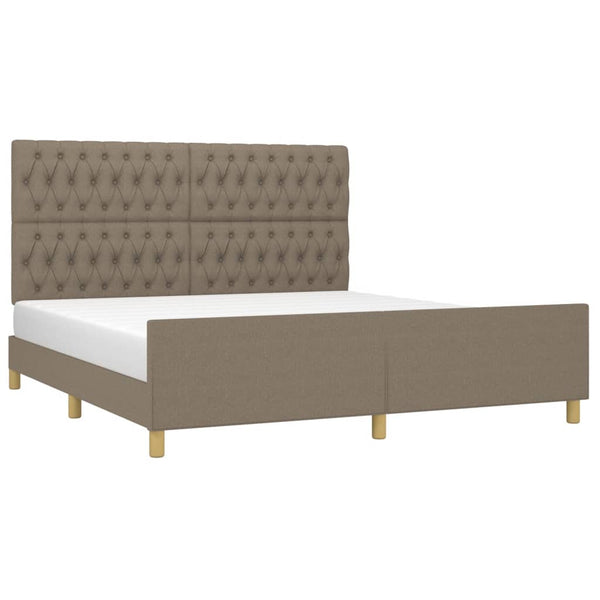 vidaXL Bed Frame without Mattress Taupe 180x200 cm Fabric