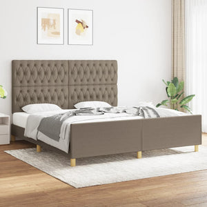 vidaXL Bed Frame without Mattress Taupe 180x200 cm Fabric