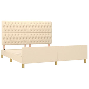 vidaXL Bed Frame without Mattress Cream 180x200 cm Fabric
