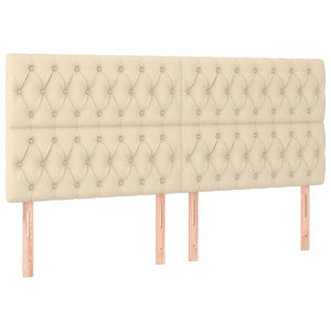 vidaXL Bed Frame without Mattress Cream 180x200 cm Fabric