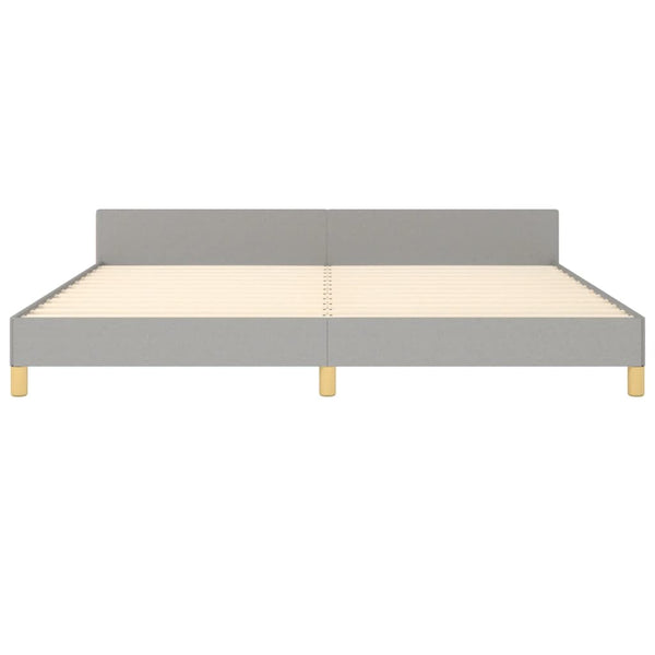vidaXL Bed Frame with Headboard Light Grey 200x200 cm Fabric