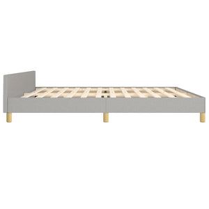 vidaXL Bed Frame with Headboard Light Grey 200x200 cm Fabric