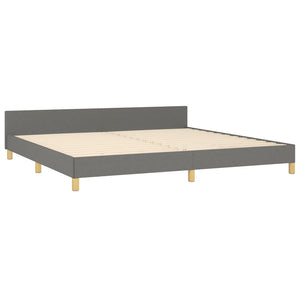 vidaXL Bed Frame with Headboard Dark Grey 200x200 cm Fabric