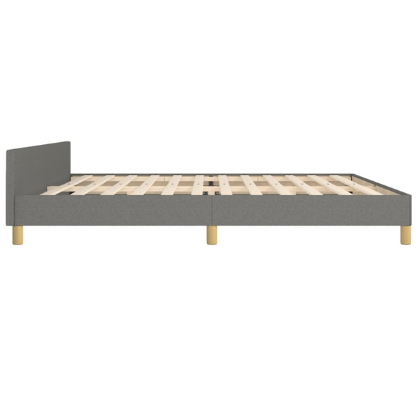 vidaXL Bed Frame with Headboard Dark Grey 200x200 cm Fabric