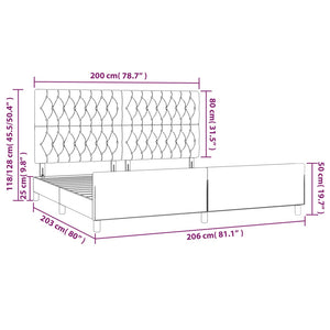 vidaXL Bed Frame with Headboard Black 200x200 cm Fabric