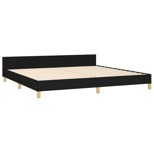 vidaXL Bed Frame with Headboard Black 200x200 cm Fabric