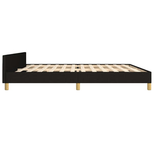 vidaXL Bed Frame with Headboard Black 200x200 cm Fabric