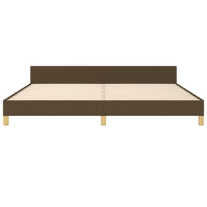 vidaXL Bed Frame with Headboard Dark Brown 200x200 cm Fabric