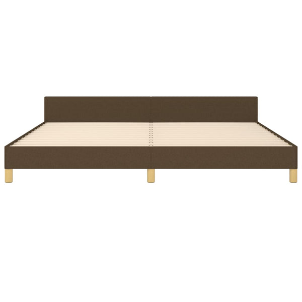 vidaXL Bed Frame with Headboard Dark Brown 200x200 cm Fabric