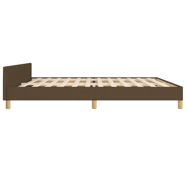 vidaXL Bed Frame with Headboard Dark Brown 200x200 cm Fabric