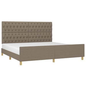 vidaXL Bed Frame with Headboard Taupe 200x200 cm Fabric