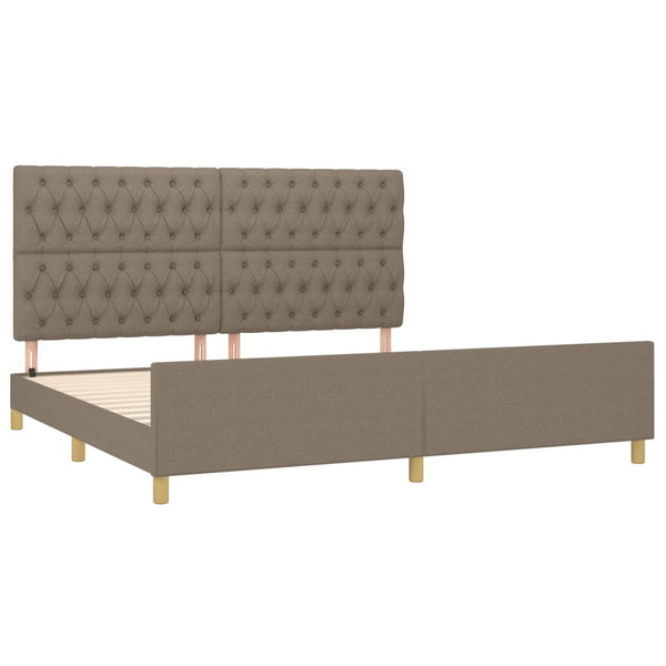 vidaXL Bed Frame with Headboard Taupe 200x200 cm Fabric