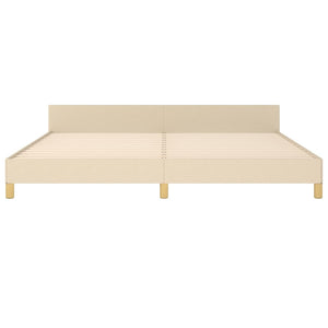 vidaXL Bed Frame with Headboard Cream 200x200 cm Fabric