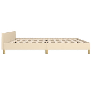 vidaXL Bed Frame with Headboard Cream 200x200 cm Fabric