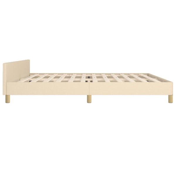 vidaXL Bed Frame with Headboard Cream 200x200 cm Fabric