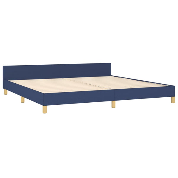 vidaXL Bed Frame with Headboard Blue 200x200 cm Fabric