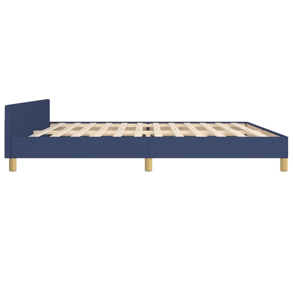 vidaXL Bed Frame with Headboard Blue 200x200 cm Fabric
