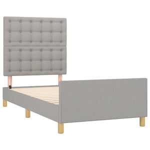 vidaXL Bed Frame with Headboard Light Grey 80x200 cm Fabric