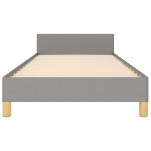 vidaXL Bed Frame with Headboard Light Grey 80x200 cm Fabric