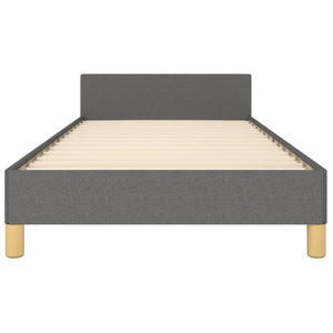 vidaXL Bed Frame with Headboard Dark Grey 80x200 cm Fabric