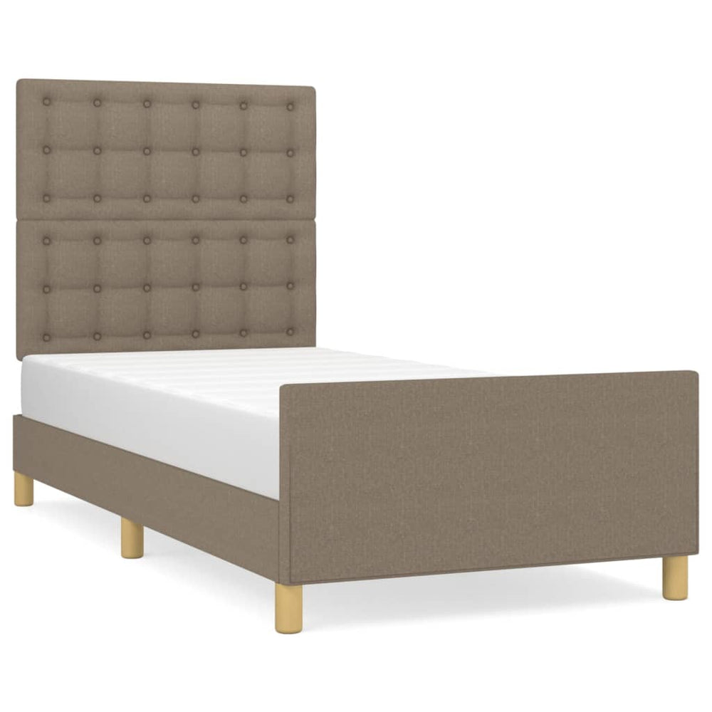 vidaXL Bed Frame with Headboard Taupe 80x200 cm Fabric