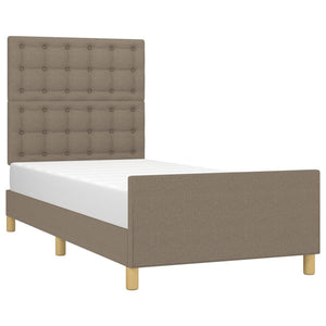 vidaXL Bed Frame with Headboard Taupe 80x200 cm Fabric
