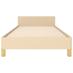 vidaXL Bed Frame with Headboard Cream 80x200 cm Fabric