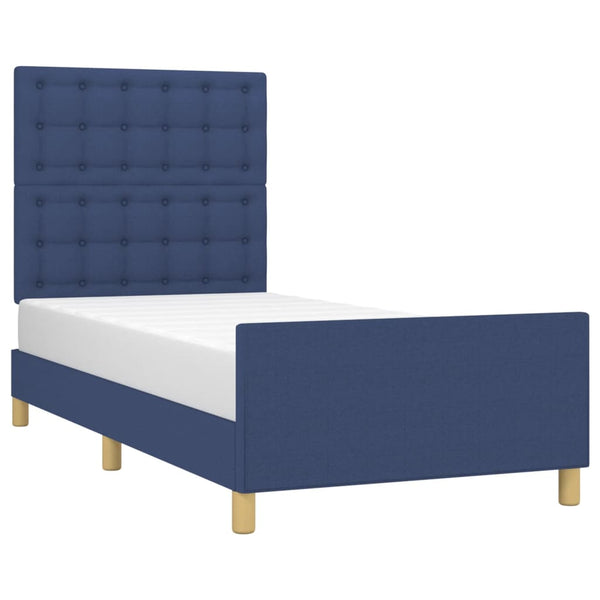 vidaXL Bed Frame with Headboard Blue 80x200 cm Fabric