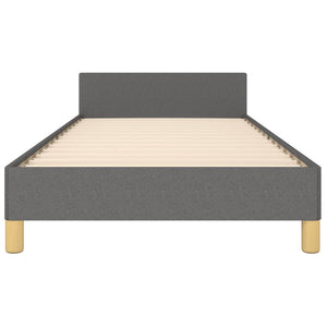 vidaXL Bed Frame with Headboard Dark Grey 90x190 cm Fabric