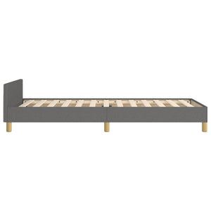 vidaXL Bed Frame with Headboard Dark Grey 90x190 cm Fabric