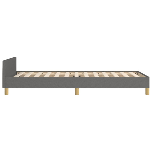 vidaXL Bed Frame with Headboard Dark Grey 90x190 cm Fabric