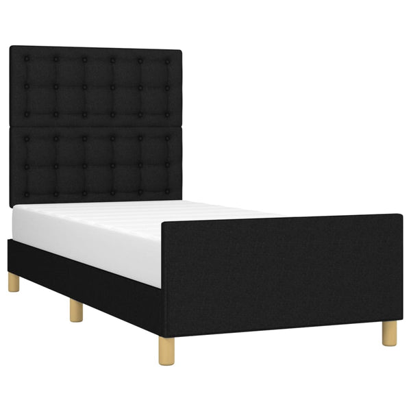 vidaXL Bed Frame with Headboard Black 90x190 cm Fabric