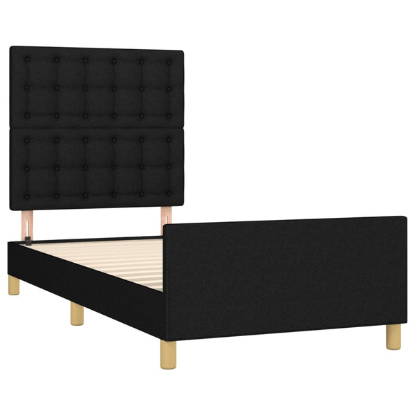 vidaXL Bed Frame with Headboard Black 90x190 cm Fabric