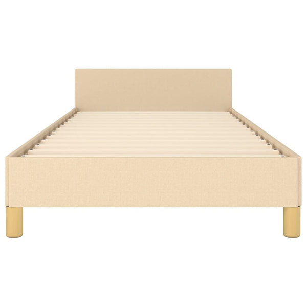vidaXL Bed Frame with Headboard Cream 90x190 cm Fabric