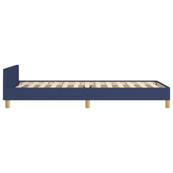 vidaXL Bed Frame with Headboard Blue 90x190 cm Fabric