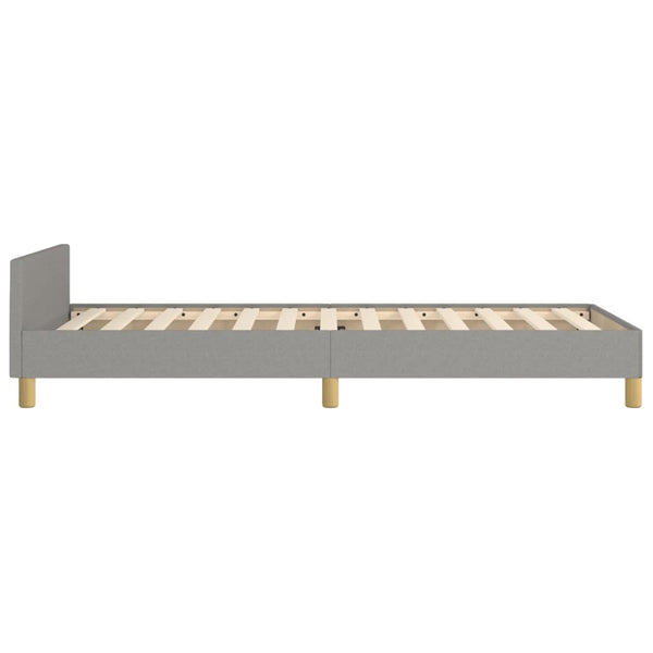 vidaXL Bed Frame with Headboard Light Gray 90x200 cm Fabric