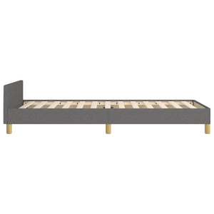 vidaXL Bed Frame with Headboard Dark Grey 90x200 cm Fabric