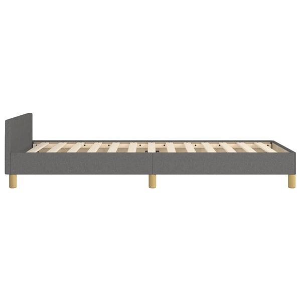 vidaXL Bed Frame with Headboard Dark Grey 90x200 cm Fabric