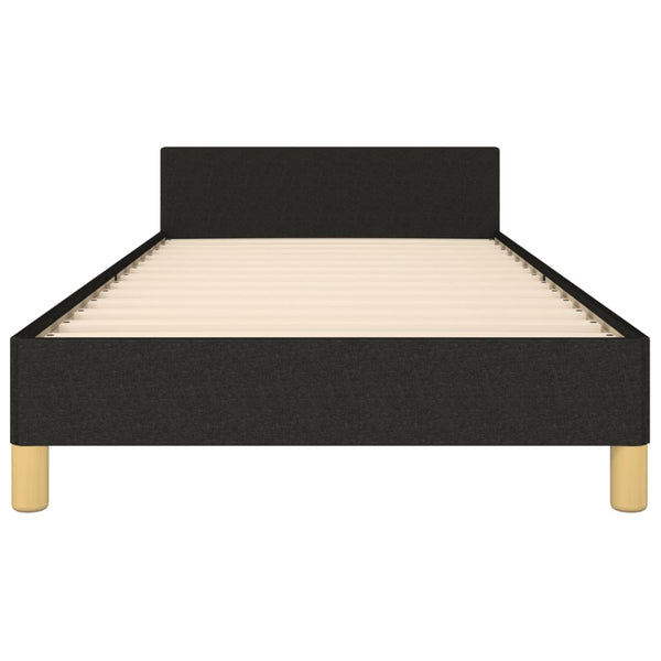vidaXL Bed Frame with Headboard Black 90x200 cm Fabric
