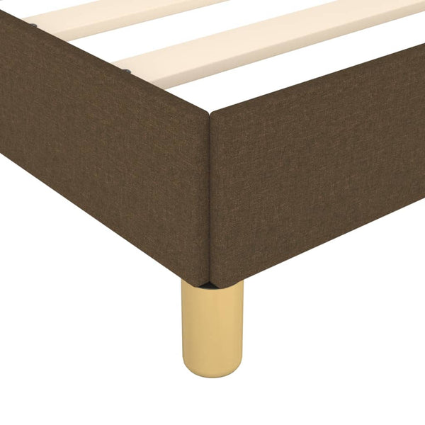 vidaXL Bed Frame without Mattress Dark Brown 90x200 cm Fabric