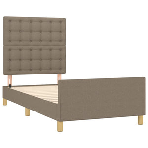 vidaXL Bed Frame without Mattress Taupe 90x200 cm Fabric