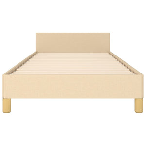 vidaXL Bed Frame without Mattress Cream 90x200 cm Fabric