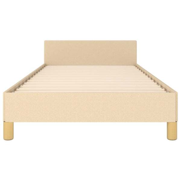 vidaXL Bed Frame without Mattress Cream 90x200 cm Fabric