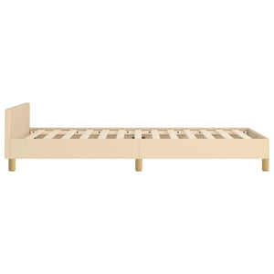 vidaXL Bed Frame without Mattress Cream 90x200 cm Fabric