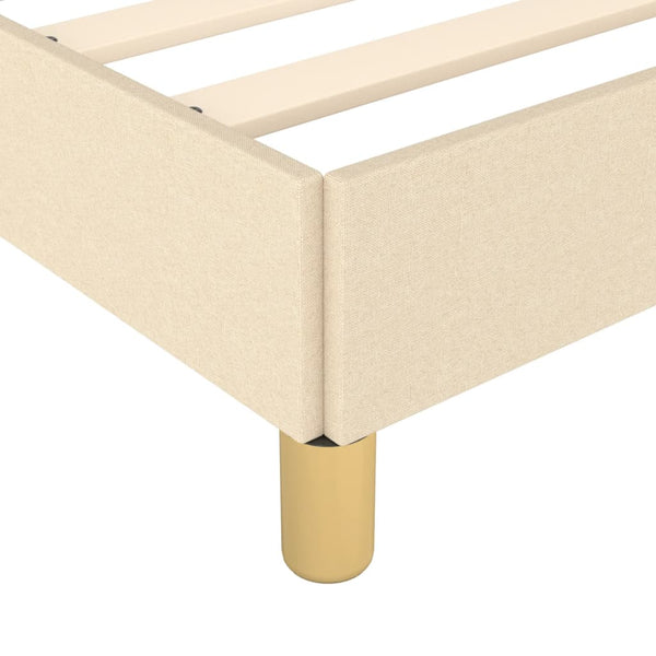 vidaXL Bed Frame without Mattress Cream 90x200 cm Fabric