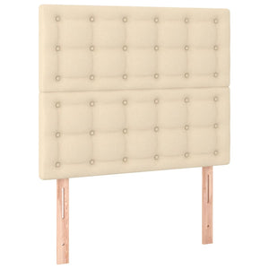 vidaXL Bed Frame without Mattress Cream 90x200 cm Fabric