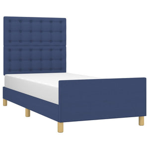 vidaXL Bed Frame without Mattress Blue 90x200 cm Fabric