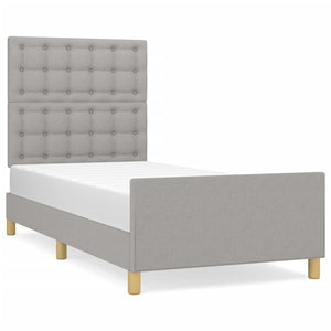 vidaXL Bed Frame without Mattress Light Grey 100x200 cm Fabric